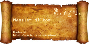 Maszler Ákos névjegykártya