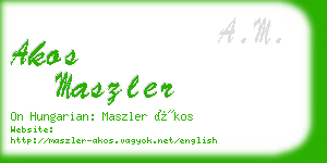 akos maszler business card